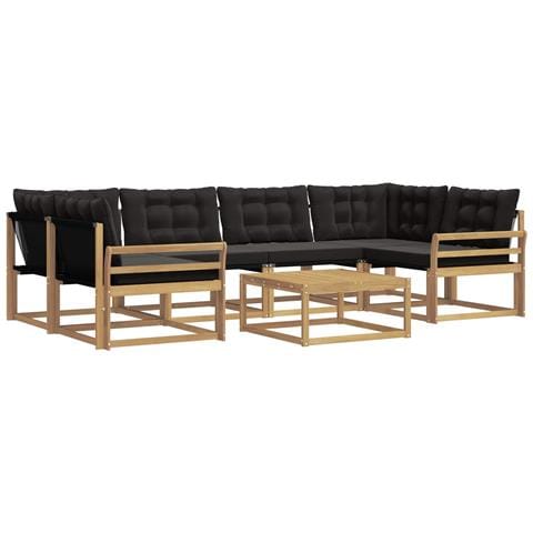 Set di divani da esterno 7 pcs Bianco e Nero 79 x 79 x 37 cm - Foto 1