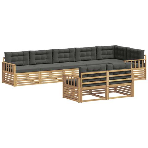 Set di divani da esterno 8 pcs Bianco e Antracite Poliestere - Foto 1