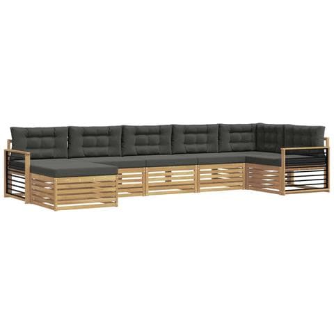 Set di divani da esterno con cuscino 7 pcs Bianco e Antracite - Foto 1