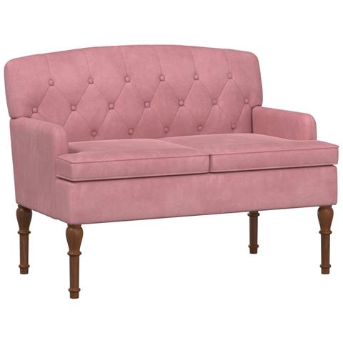 Loveseat con bottoni imbottiti Rosa 111 x 65 x 79 cm Velluto - Foto 1
