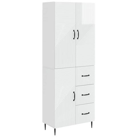 Set di armadi 2 pcs Bianco Lucido 66 x 34,5 x 89,5 cm - Foto 1