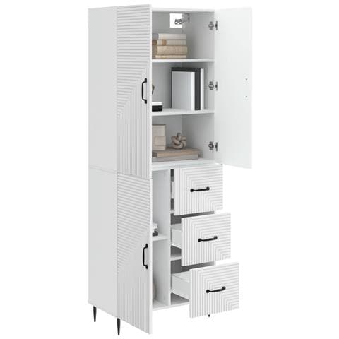 Set di armadi 2 pcs Bianco Lucido 66 x 34,5 x 89,5 cm - Foto 2