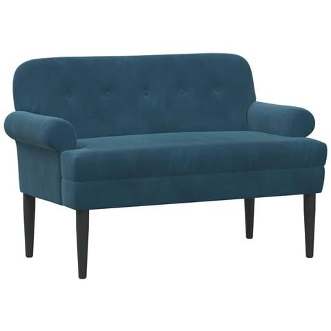 Loveseat con bottoni imbottiti Blu 120 x 66 x 78 cm Velluto - Foto 1