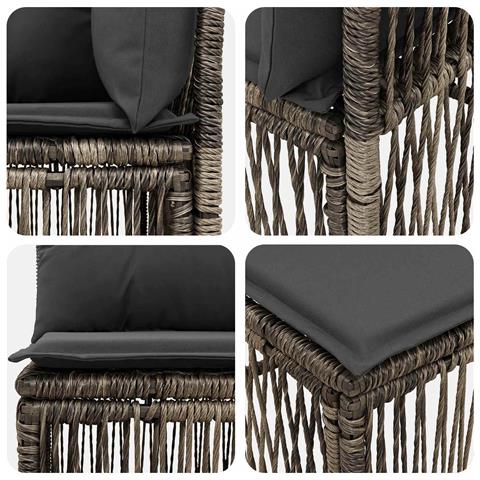 Set Divano da Giardino 9 pz Grigio polyrattan - Foto 2