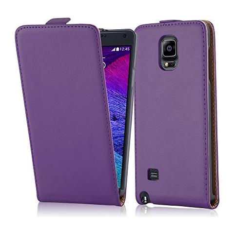 Samsung Galaxy Note 4 Custodia Di Finta-pelle Flip Luscio In Lila Orchidea - Protezione In Stile Flip Di Similpelle Fine - Portafoglio Cover Case Wallet Book Etui Protezione - Foto 1