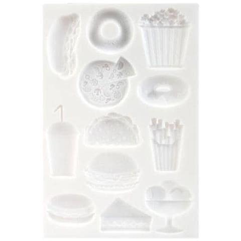 Stampo In Silicone Per Pasta Polimerica - Junk Food - 20 X 13 Cm - Foto 5