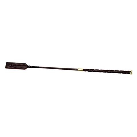 Red Horse Racing Equestrian Deluxe Whip Con Cesto In Pelle Sul Manico, Burgandy, 65 Cm - Foto 1