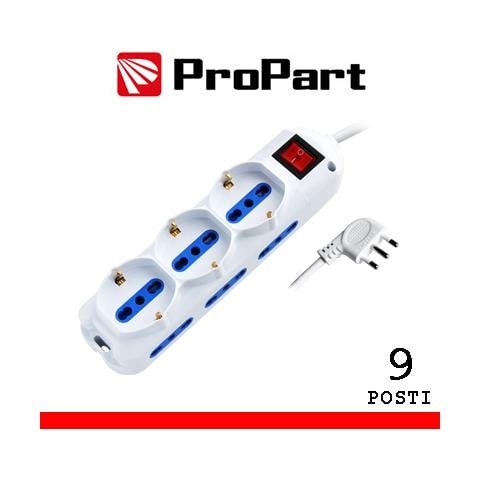 Multipresa 9 Prese Bipasso / schuko Propart Pem2513-bk - Foto 1
