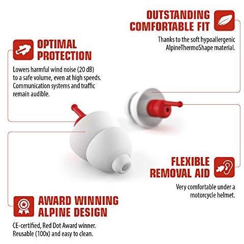 Spine Pro Ear Alpino Motosafe - Spine Corse Touring - Previene Danni Alludito Mentre Motociclismo - Traffico Ancora Udibile - Comodo Ipoallergenico Materiale - Riutilizzabile Tappi Per Le Orecchie - Foto 4