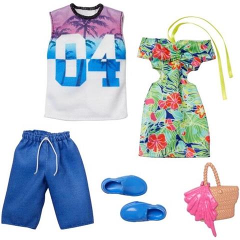 Barbie And Ken Tropical Fashion Pack Hbv72 Barbie Assortito - Foto 1
