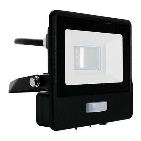 V-tac Vt-118s-1 Faro Led 10w Chip Samsung Con Sensore Di Movimento Pir E Crepuscolare Bianco Caldo 3000k Slim Alluminio Nero Ip65 - Sku 20280 - Foto 1