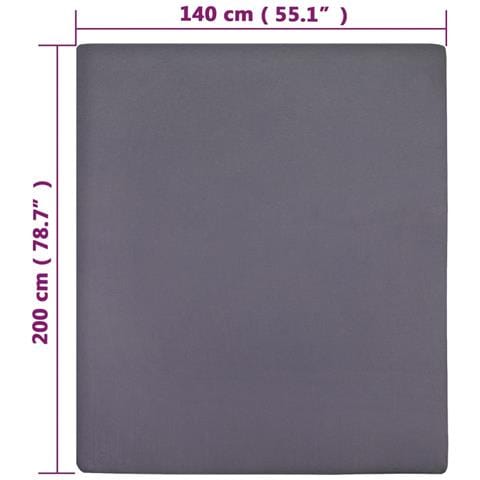 Lenzuolo Con Angoli Jersey Antracite 140x200 Cm Cotone - Foto 4