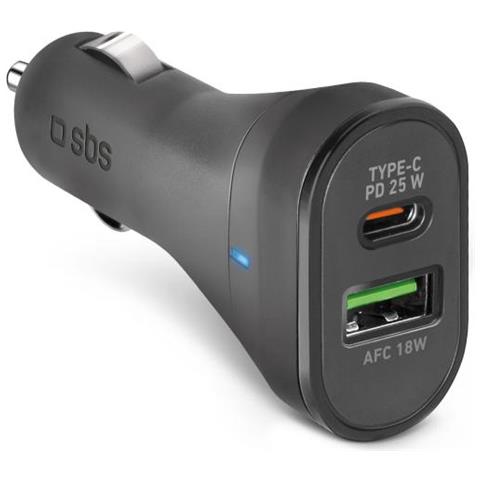 Sbs Tecrpd25w Caricabatterie Per Dispositivi Mobili Nero Auto - Foto 1