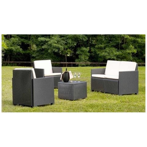 Salottino Outdoor Bacco - Set Salotto Da Esterno 4 Posti Made In Italy, Nero Antracite - Foto 1