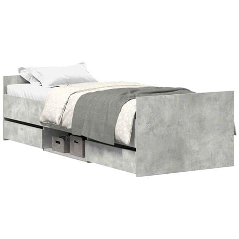 VidaXL Giroletto con Contenitore Grigio Scuro in Tessuto 180x200 cm