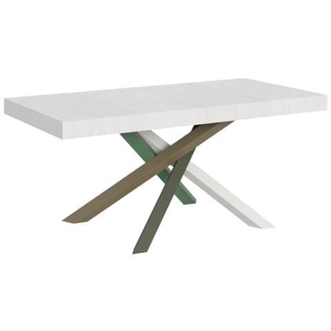 Tavolo Allungabile 90x180/440 Cm Volantis Telaio Gambe 4 Colori (a) - Bianco Frassino - Foto 1