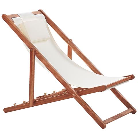 Set Di 2 Lettini Da Giardino Legno Scuro Con 2 Tessuti Intercambiabili Bianco Avellino - Foto 7