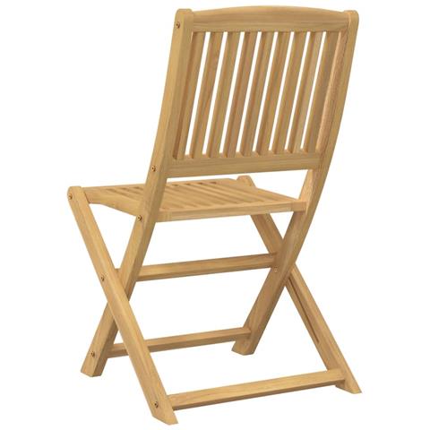 Sedie Giardino Pieghevoli 4 Pz 57x49x90cm Legno Massello Acacia - Foto 2