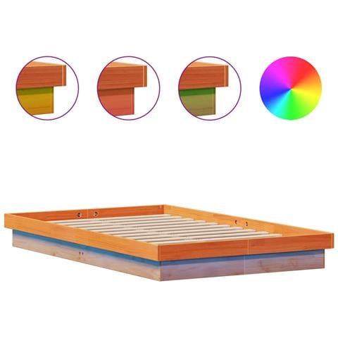 Giroletto Led Marrone Cera 135x190 Cm In Legno Massello Di Pino - Foto 2