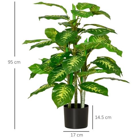 Pianta Artificiale Sempreverde Con Vaso ?17x14.5 Cm Nero Per Interni Ed Esterni, Altezza Pianta 95 Cm - Foto 2