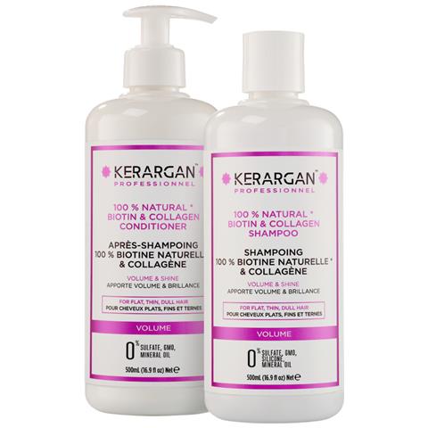 Duo Volumizzante Shampoo & Balsamo Alla Biotina & Collagene Per Capelli Piatti, Fini E Opachi - Potenzia Luminosità & Struttura - Senza Solfati, Gmo, Silicone, Oli Minerali - 2x500ml - Foto 1