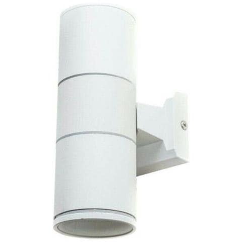 Applique Da Parete A Doppia Luce Giardino Esterno 2 X Porta Faretto Gu10 Es01b - Foto 2