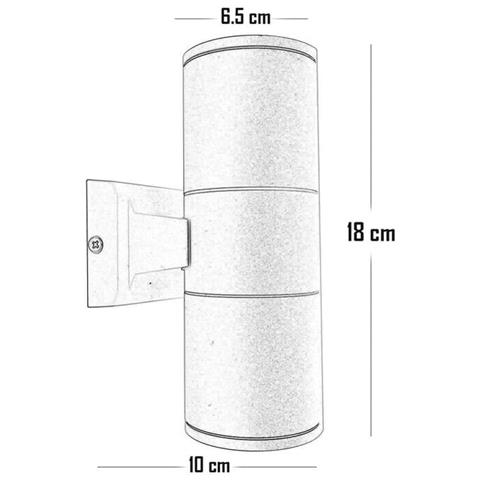 Applique Da Parete A Doppia Luce Giardino Esterno 2 X Porta Faretto Gu10 Es01b - Foto 4