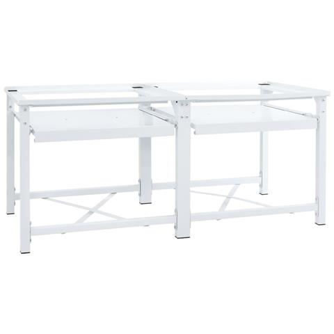 Piedistallo Per Lavatrice Doppia Con Ripiani Estraibili Bianco - Foto 1