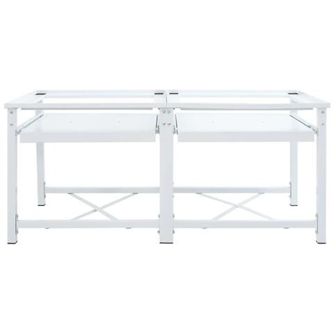 Piedistallo Per Lavatrice Doppia Con Ripiani Estraibili Bianco - Foto 2