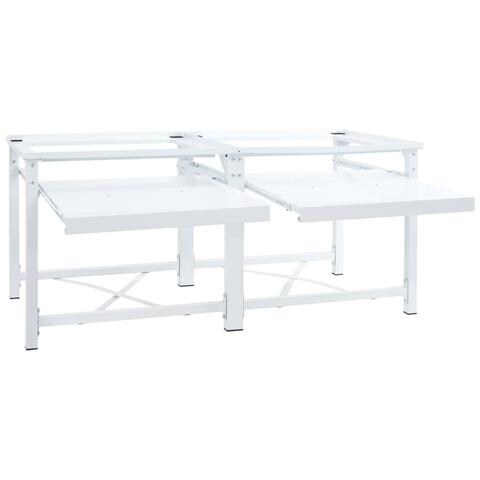 Piedistallo Per Lavatrice Doppia Con Ripiani Estraibili Bianco - Foto 3