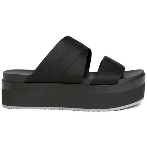 Flatform Sandal Webbing Sandali Sintetico Scarpe Donna Nero Eu 40, Yw0yw01361 0gt - Foto 2