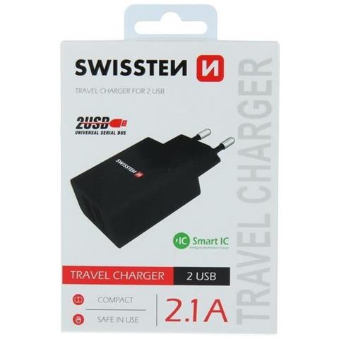 Caricatore Smart IC 2.1A 2xUSB Nero - Foto 1