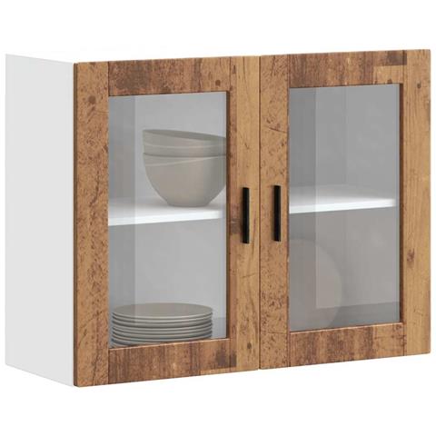 Pensile Da Cucina Con Porta In Vetro Porto Legno Vecchio - Foto 1