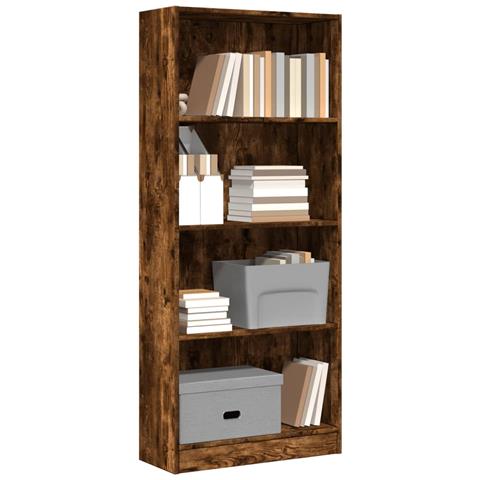 Libreria Rovere Fumo 60x24x143 Cm In Legno Multistrato - Foto 1
