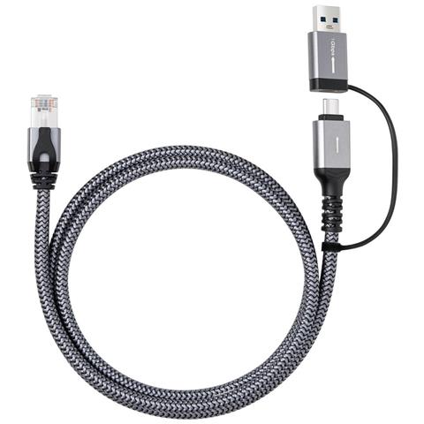 MC-RJ45USBC-03 adattatore per inversione del genere dei cavi USB-A / USB-C RJ45 Nero - Foto 3