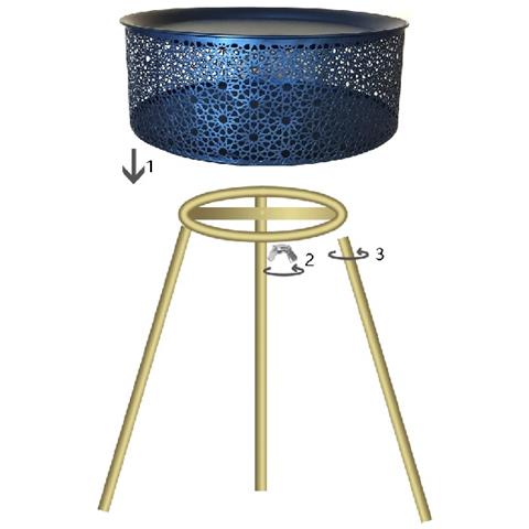 Tavolino Mf521 - Nero - Metallo - 40x40x65 Cm - Foto 6