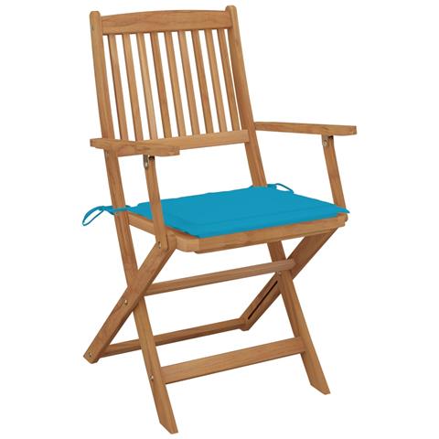 Sedie Da Giardino Pieghevoli 4 Pz Con Cuscini Massello Acacia - Foto 1