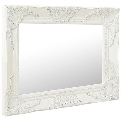 Specchio Da Parete Stile Barocco 50x40 Cm Bianco - Foto 1
