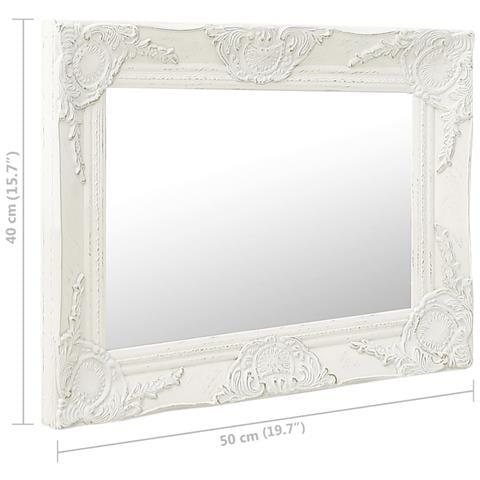 Specchio Da Parete Stile Barocco 50x40 Cm Bianco - Foto 6