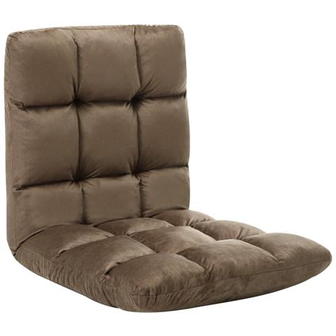 Lusso Casadino -  Sedia A Sdraio Da Terra Pieghevole Grigio Talpa In Microfibra - Foto 2