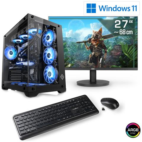 Pc Gaming M12000h / Intel Core Ultra 7 265kf 8x 3900 Mhz / Geforce Rtx 5070 Ti / 32 Gb Ddr5 Ram / M.2 Ssd 2 Tb / Windows 11 Home / 27 Pollici Wqhd Con Tastiera E Mouse - Foto 1