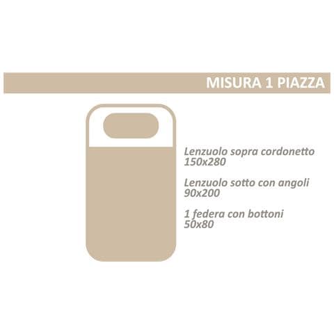 Completo Lenzuola Letto 100% Cotone Made In Italy Disegno Drops Singolo Ottanio - Foto 2
