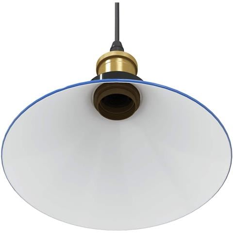 Lampada a Sospensione Regolabile E27 Blu Scuro Ø22 cm Metallo - Foto 9