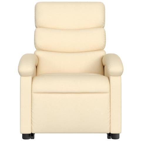 Poltrona Alzapersona Massaggiante Reclinabile Crema in Tessuto - Foto 9