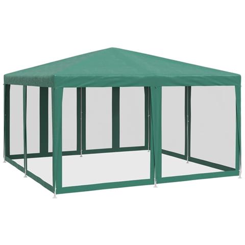 Tenda per Feste con 8 Pareti Laterali in Rete Verde 4x4 m HDPE - Foto 1