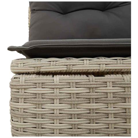 Set Divano da Giardino 4pz con Cuscini Grigio Chiaro Polyrattan - Foto 9