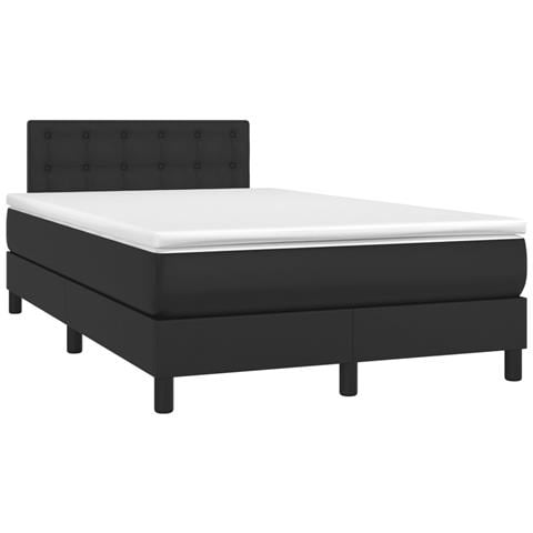 Giroletto a Molle con Materasso Nero 120x190 cm in Similpelle - Foto 1