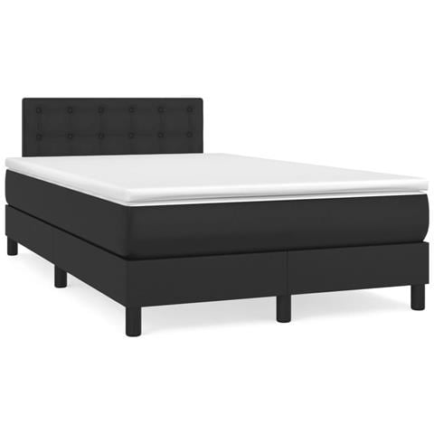 Giroletto a Molle con Materasso Nero 120x190 cm in Similpelle - Foto 2