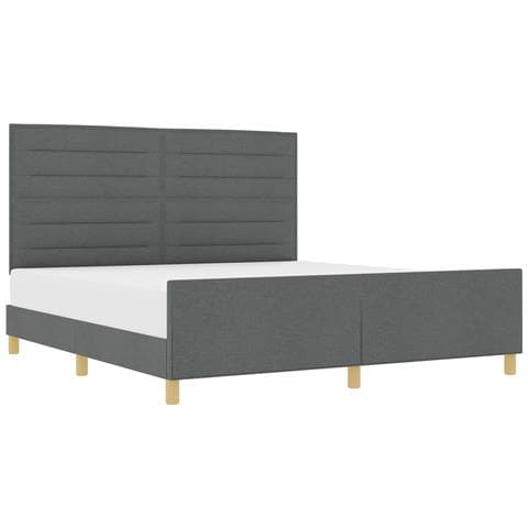 Letto Grigio Scuro 180x200 cm Tessuto - Foto 1