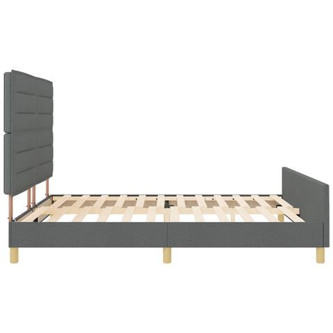 Letto Grigio Scuro 180x200 cm Tessuto - Foto 9